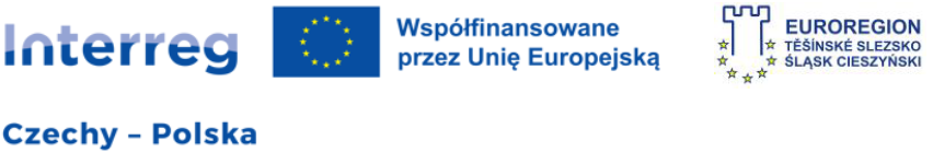 Logotypy programu Interreg Czechy–Polska, Unii Europejskiej oraz Euroregionu Śląsk Cieszyński